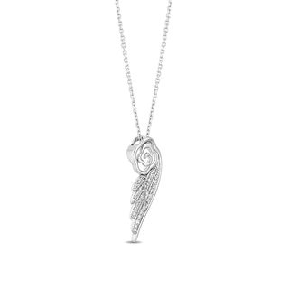 Hallmark Diamonds Inspiration 0.10 CT. T.W. Diamond Wing Pendant in Sterling Silver