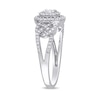 Thumbnail Image 2 of 0.50 CT. T.W. Diamond Double Frame Knot-Sides Engagement Ring in 10K White Gold