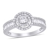 0.70 CT. T.W. Baguette and Round Diamond Double Frame Engagement Ring in 14K White Gold