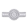 0.70 CT. T.W. Baguette and Round Diamond Double Frame Engagement Ring in 14K White Gold