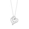 Thumbnail Image 0 of Hallmark Diamonds Love 0.065 CT. T.W. Diamond Tilted Double Heart Pendant in Sterling Silver