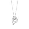 Thumbnail Image 1 of Hallmark Diamonds Love 0.065 CT. T.W. Diamond Tilted Double Heart Pendant in Sterling Silver