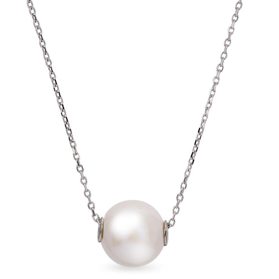 IMPERIAL® 9.0-10.0mm Freshwater Cultured Pearl Threaded Necklace in Sterling Silver-20"