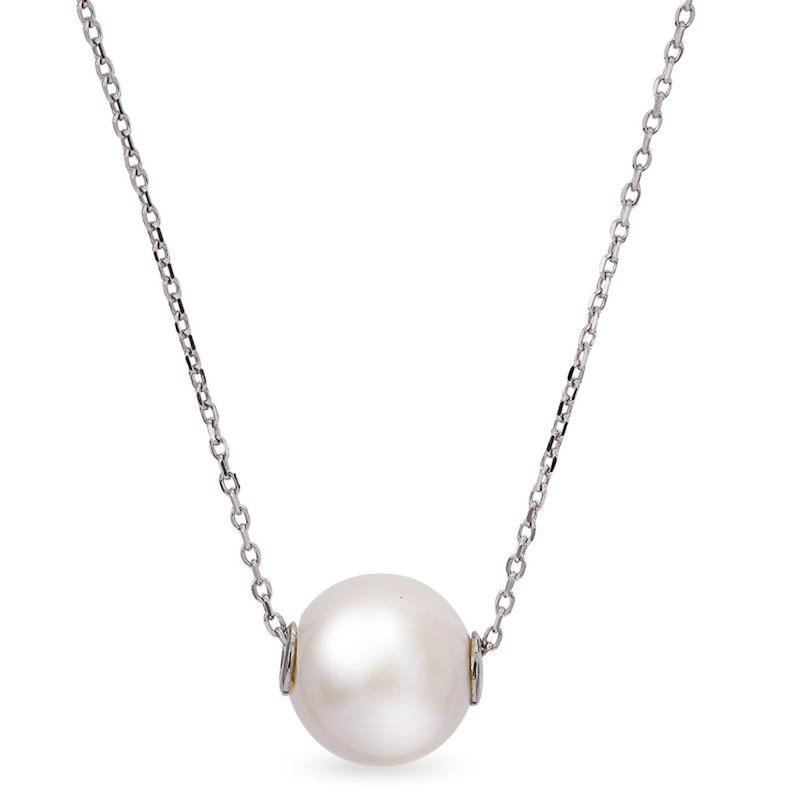 IMPERIAL® 9.0-10.0mm Freshwater Cultured Pearl Threaded Necklace in Sterling Silver-20"|Peoples Jewellers