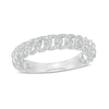 Thumbnail Image 0 of 0.15 CT. T.W. Diamond Curb Link Ring in Sterling Silver