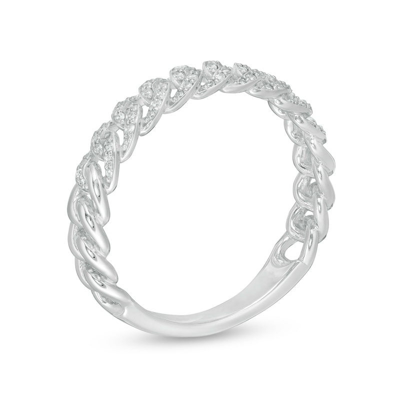 0.15 CT. T.W. Diamond Curb Link Ring in Sterling Silver|Peoples Jewellers