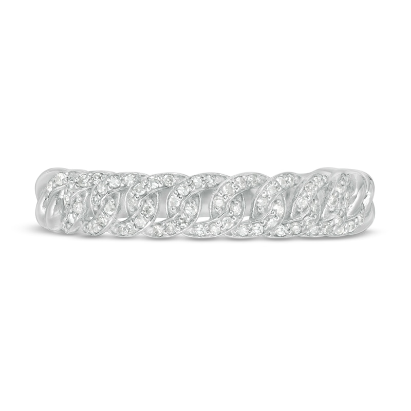 0.15 CT. T.W. Diamond Curb Link Ring in Sterling Silver