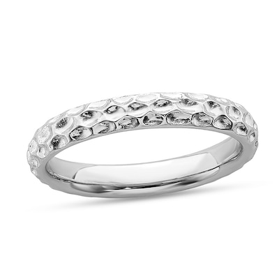 Stackable Expressions™ 3.0mm Hammered Ring in Sterling Silver