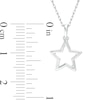 Diamond Accent Star and Star Outline Pendant Set in Sterling Silver and 10K Rose Gold