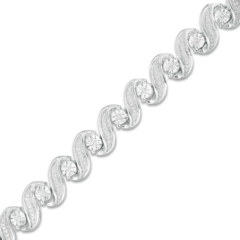 0.45 CT. T.W. Diamond "S" Tennis Bracelet in Sterling Silver - 7.25"|Peoples Jewellers