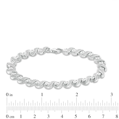 0.45 CT. T.W. Diamond "S" Tennis Bracelet in Sterling Silver - 7.25"