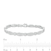 0.145 CT. T.W. Diamond Frame Alternating Marquise Bracelet in Sterling Silver - 7.25"