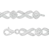 0.18 CT. T.W. Diamond Frame Alternating "X" Bracelet in Sterling Silver - 7.5"