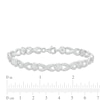 0.18 CT. T.W. Diamond Frame Alternating "X" Bracelet in Sterling Silver - 7.5"