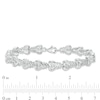 0.115 CT. T.W. Diamond Sideways Heart with Chevron Bracelet in Sterling Silver - 7.5"