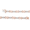 Thumbnail Image 2 of 0.18 CT. T.W. Composite Diamond Alternating Marquise and Infinity Bracelet in 10K Rose Gold - 7.25"