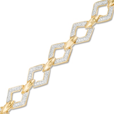 0.23 CT. T.W. Diamond Geometric Marquise Link Bracelet in 10K Gold - 7.25"