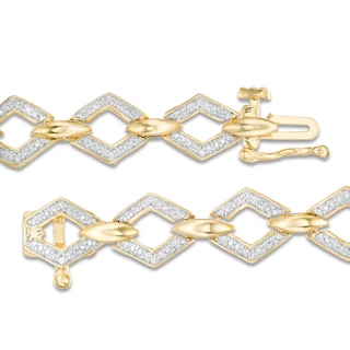 0.23 CT. T.W. Diamond Geometric Marquise Link Bracelet in 10K Gold - 7.25"