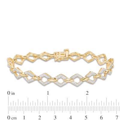 0.23 CT. T.W. Diamond Geometric Marquise Link Bracelet in 10K Gold - 7.25"