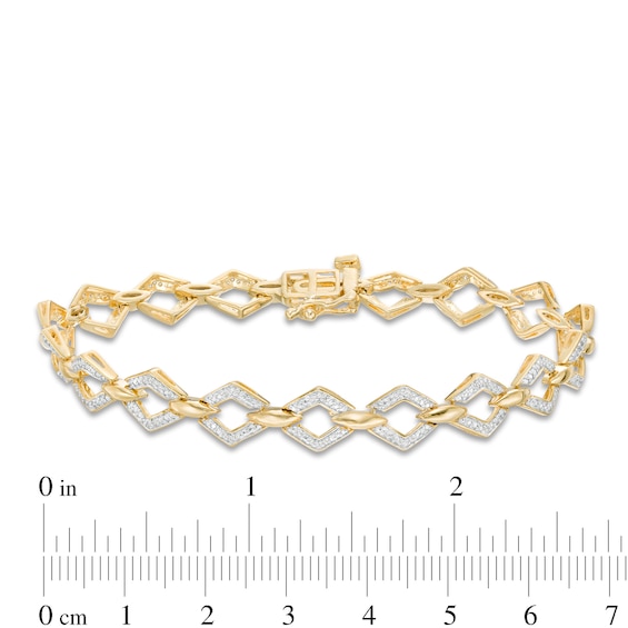 0.23 CT. T.W. Diamond Geometric Marquise Link Bracelet in 10K Gold - 7.25"