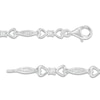 0.115 CT. T.W. Composite Diamond Alternating Marquise and Heart Outline Bracelet in Sterling Silver