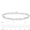 0.115 CT. T.W. Composite Diamond Alternating Marquise and Heart Outline Bracelet in Sterling Silver