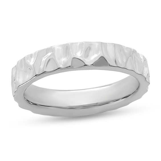 Stackable Expressions™ 4.0mm Hammered Band in Sterling Silver