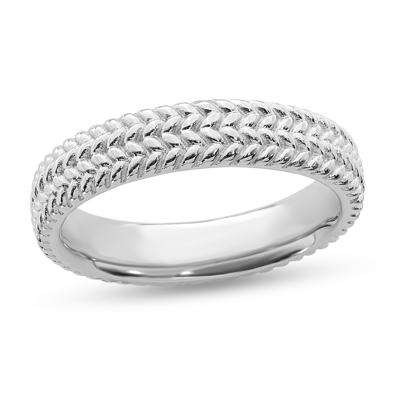 Stackable Expressions™ 4.5mm Tire Tread Band in Sterling Silver|Peoples Jewellers