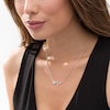 Thumbnail Image 1 of 0.04 CT. T.W. Diamond Butterfly Heartbeat Necklace in Sterling Silver