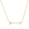 Thumbnail Image 0 of 0.065 CT. T.W. Diamond Sideways Arrow Necklace in 10K Gold - 17.25"