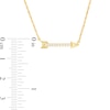 Thumbnail Image 1 of 0.065 CT. T.W. Diamond Sideways Arrow Necklace in 10K Gold - 17.25"