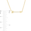 Thumbnail Image 2 of 0.065 CT. T.W. Diamond Sideways Arrow Necklace in 10K Gold - 17.25"