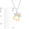 0.04 CT. T.W. Diamond Paw Print Pendant in Sterling Silver and 10K Gold