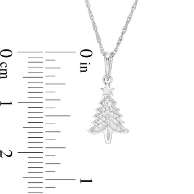 0.06 CT. T.W. Diamond Christmas Tree Pendant in Sterling Silver