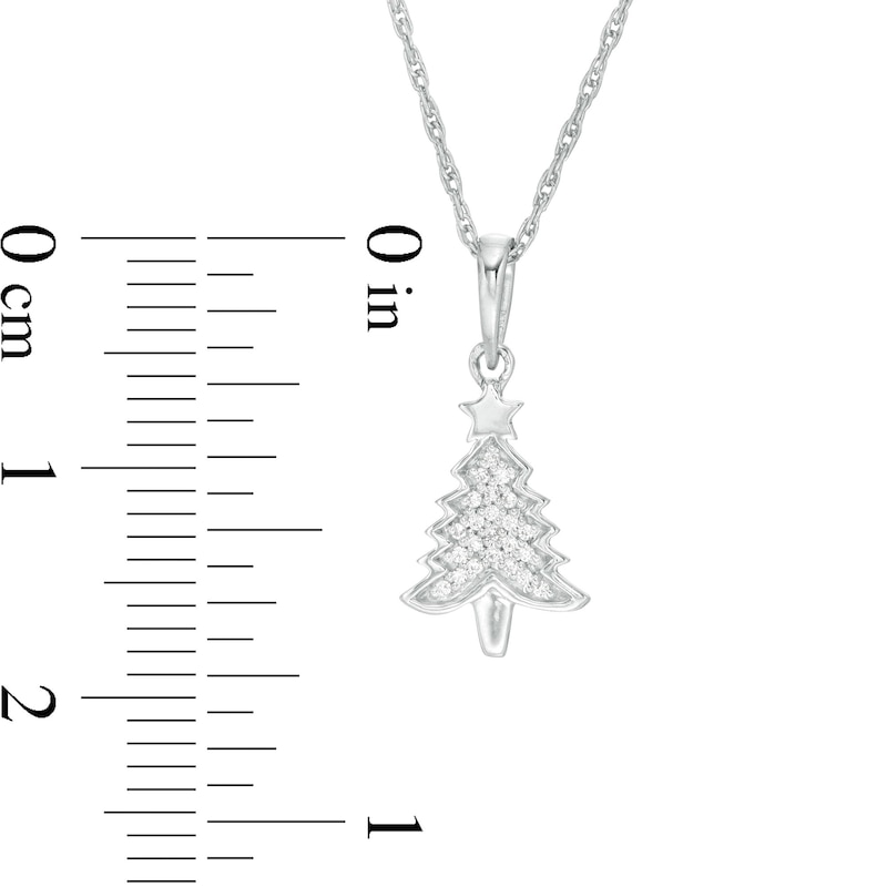 0.06 CT. T.W. Diamond Christmas Tree Pendant in Sterling Silver|Peoples Jewellers