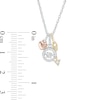 Unstoppable Love™ 0.085 CT. T.W. Diamond Circle, Heart and Arrow Charm Pendant in Sterling Silver and 10K Two-Tone Gold