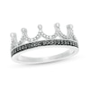 Thumbnail Image 0 of 0.04 CT. T.W.  Black and White Diamond Crown Ring in Sterling Silver