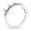 Thumbnail Image 2 of 0.04 CT. T.W.  Black and White Diamond Crown Ring in Sterling Silver