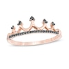 Thumbnail Image 0 of 0.085 CT. T.W. Black Diamond Crown Ring in 10K Rose Gold