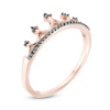 Thumbnail Image 3 of 0.085 CT. T.W. Black Diamond Crown Ring in 10K Rose Gold