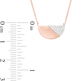 0.085 CT. T.W. Diamond Half Circle Necklace in 10K Rose Gold