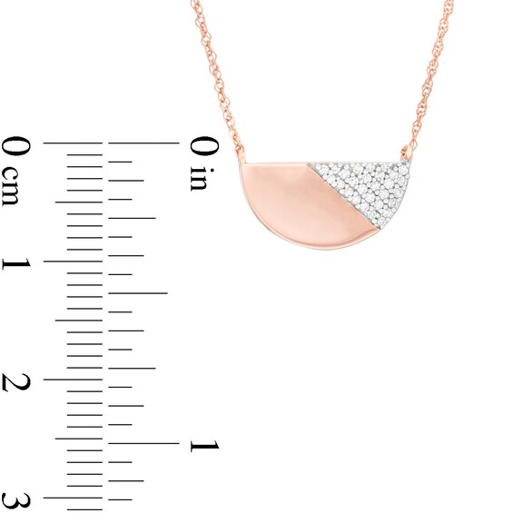 0.085 CT. T.W. Diamond Half Circle Necklace in 10K Rose Gold