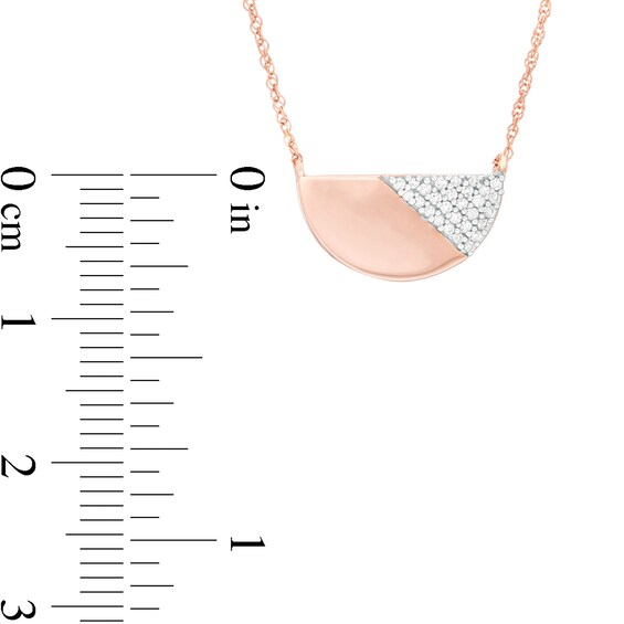 0.085 CT. T.W. Diamond Half Circle Necklace in 10K Rose Gold