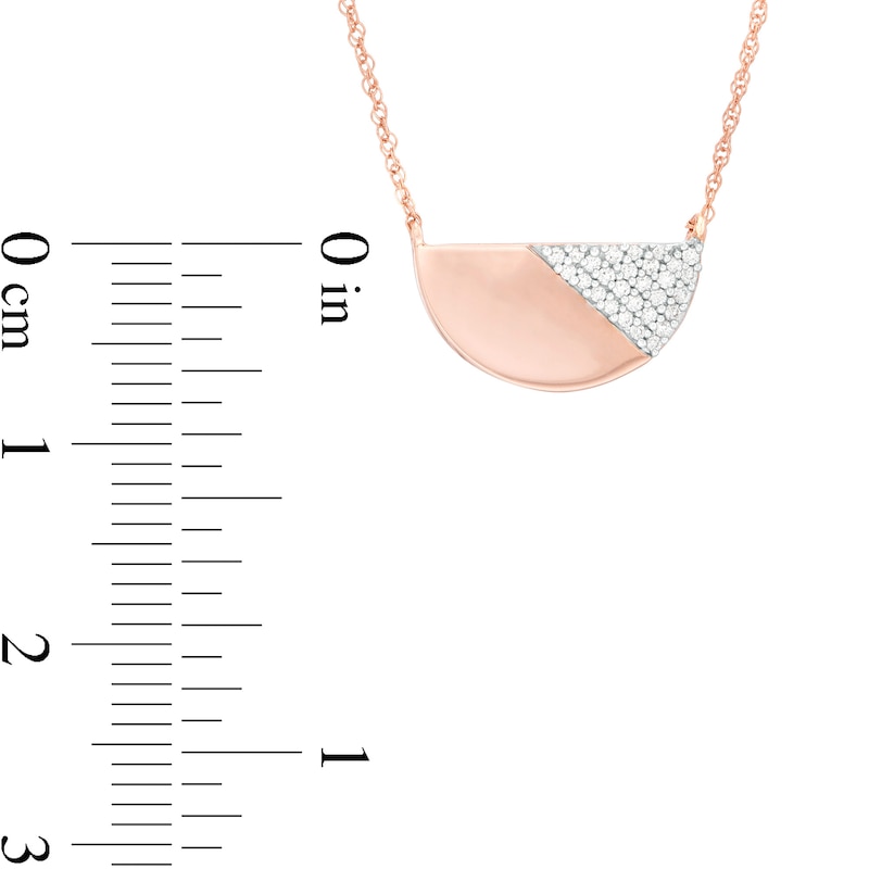 0.085 CT. T.W. Diamond Half Circle Necklace in 10K Rose Gold|Peoples Jewellers