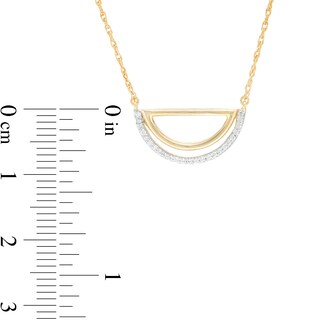 0.085 CT. T.W. Diamond Open Half Circle Necklace in 10K Gold