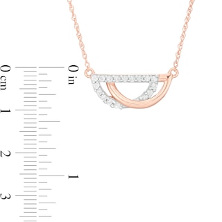 0.115 CT. T.W. Diamond Interlocking Half Circles Necklace in 10K Rose Gold