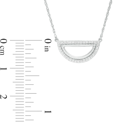 0.115 CT. T.W. Diamond Open Half Circle Necklace in Sterling Silver