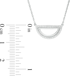 0.115 CT. T.W. Diamond Open Half Circle Necklace in Sterling Silver