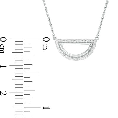 0.115 CT. T.W. Diamond Open Half Circle Necklace in Sterling Silver