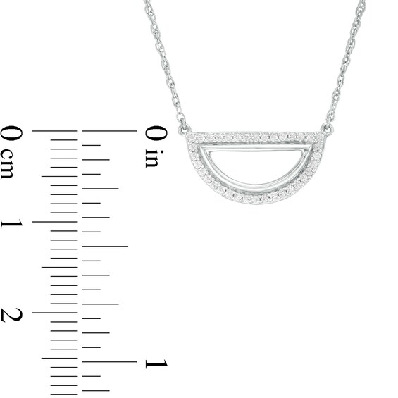 0.115 CT. T.W. Diamond Open Half Circle Necklace in Sterling Silver